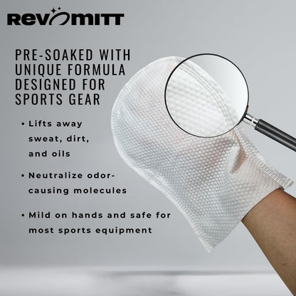 Sports Gear Cleaning Mitts - Pre-Moistened Mitts to Clean and Deodorize Shoes, Yoga Mats, Boxing Gloves, Cleats, Helmets, & More - 20 Count