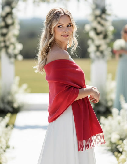 Women's Scarf Pashmina Shawls and Wraps for Evening Dress Wedding Bridal Bridesmaid Winter Warm Long Large Scarves - Colors A