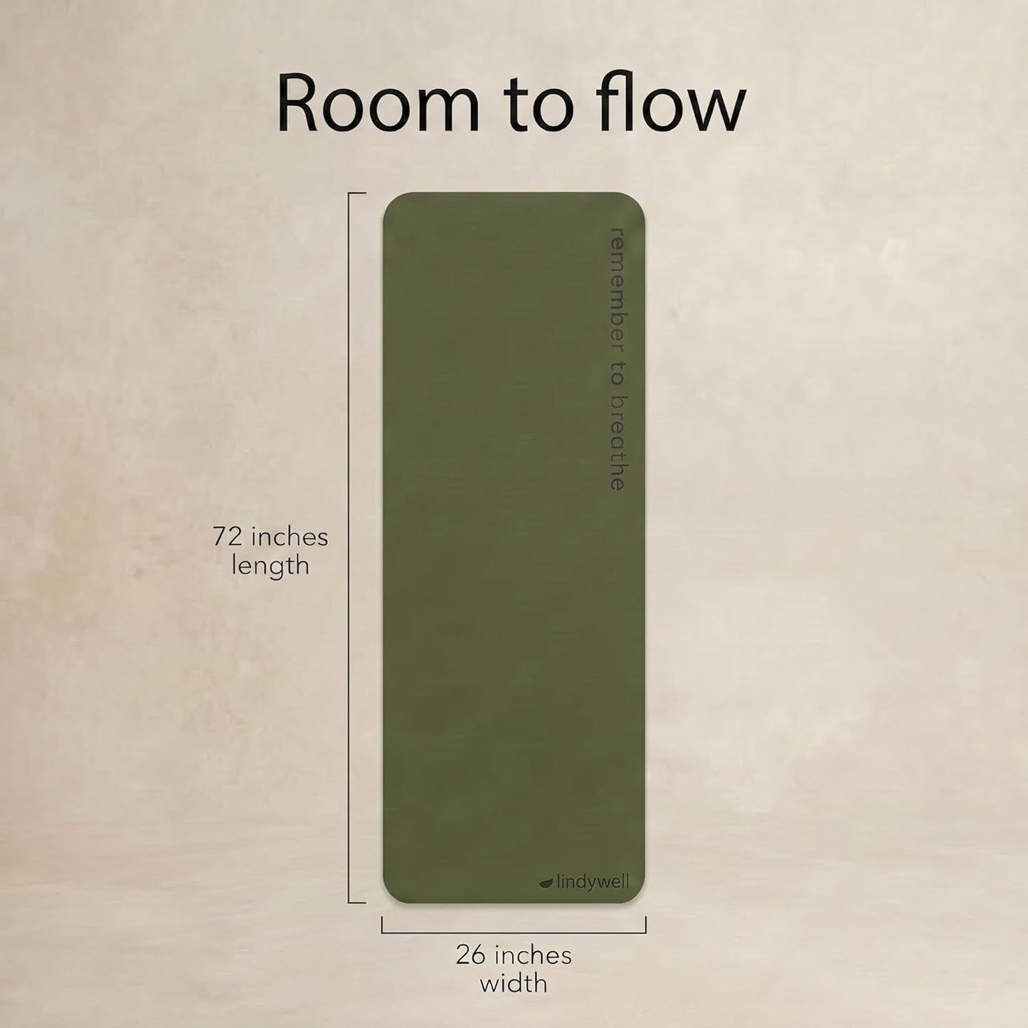 Lindywell Pilates Yoga Workout Mat Non Slip 6mm, 8mm, 10mm Thick - 6ft x 26in