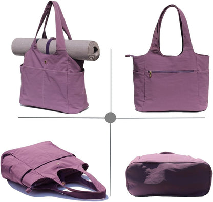 ESVAN Yoga Tote Bag Mat bag Women Shoulder Bags Carryall Tote for Travel Office Workout Gym Nurse Beach