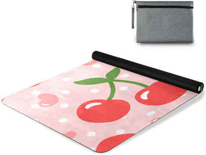 Yoga Mat Foldable Exercise Mats Gym Non Slip Workout Mat for Women and Men Pilates Floor Fitness Mat with Storage Bag 71 inch x 26 inch