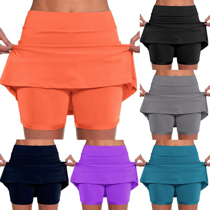 SHAOBGE Athletic Yoga Culottes for Women Solid Color Elastic Shorts Summer Lightweight High Waist Skinny Joggers Skirt 2024