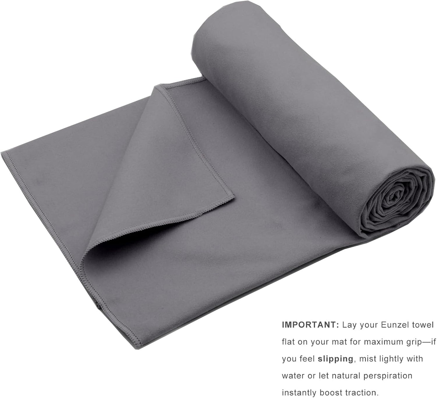 Eunzel Hot Yoga Towel Non Slip Yoga Mat Towel Non-Slip Sweat Absorbent Towel for Hot Yoga, Pilates and Workout 72" x 26.5", Blue
