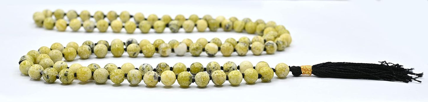 Amazing Gemstone 108 Beads Handmade Mala (Knotted, Rudraksha) - Colors A