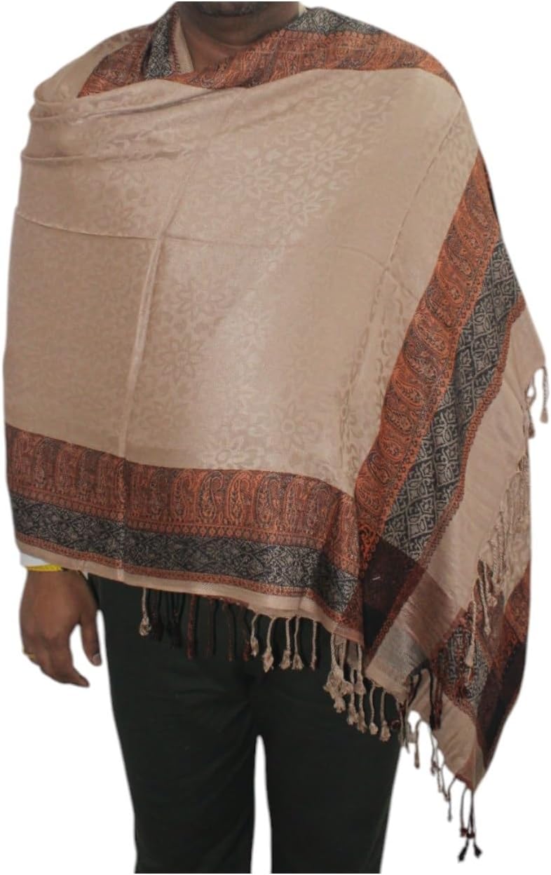 Handloom Wool Meditation Shawl, Oversized Wrap Throw, Gift for Men and Women