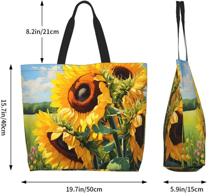 Tote Shoulder Bag Large Durable Reusable Eco-friendly Handbag Lightweight Stylish for Daily Use-19.7x15.7x5.9 Inch - Colors B