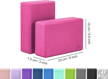 EXERZ Yoga Blocks 2 pack, Gym Blocks, Exercise Workout Fitness Bricks, Pilates Stretch Handstand Non-Slip