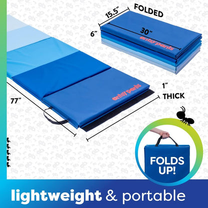 Antsy Pants Tumbling Mat for Kids – Gymnastics Mat, Easy to Clean, Sturdy, Foldable Tumbling Mats, Padded, Lightweight, Portable, Gymnastics Equipment for Active Play