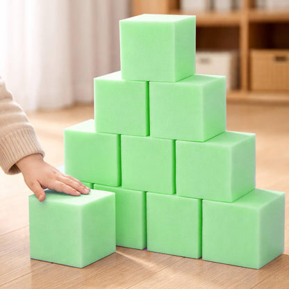 Foam Pit Blocks Foam Padding Sponge Pit Cubes Sponge Blocks for Amusement Park Gymnastics Freerunning and Parkour Courses - 24PCS 5" x 5" x 5" (Dark Blue)