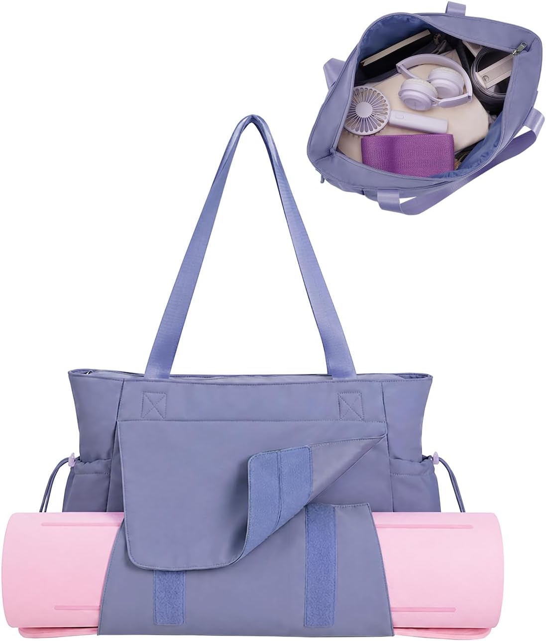 sportsnew Yoga Mat Bag Tote Yoga Gym Bags For Women Men with Waterproof Wet Pocket & Hook-and-loop, Quick Access Storage Yoga Mat Bag Carrier