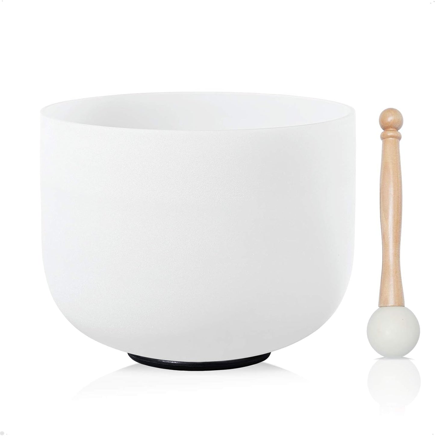 11 Inch C Note Root Chakra Frosted Quartz Crystal Singing Bowl mallet & O-ring For Meditation and Sound Therapy.