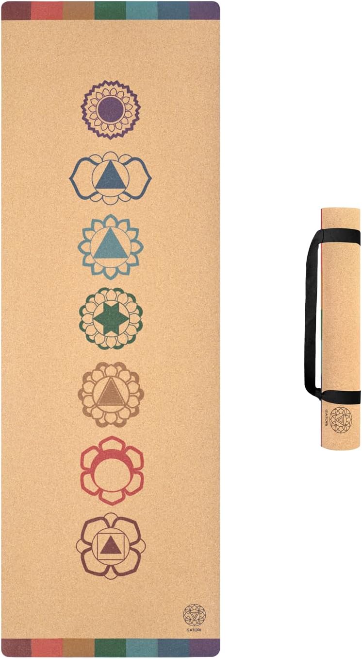 Cork Yoga Mat with Natural Rubber Base, Extra Size, Thickness and Support, Excellent Cushion & Grip, Non-Slip, Non-Toxic, Sweat-Resistant, Sustainable, Eco-friendly Exercise Mat