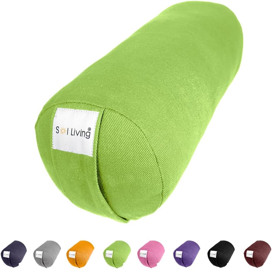 Sol Living Yoga Bolster Pillow Rectangular Meditation Cushion Cotton Meditation Accessories for Restorative Yoga Meditation Pillow Yoga Pillow Firm Body Pillow Bolster Pillow for Legs Removable Cover