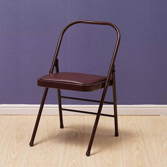 Iyengar Pilates Assist Chair Yoga Folding Chair Prop Strength Training Tool Yoga Auxiliary Chair Thickened,Sturdy,Non-Slip,Stable,Brown