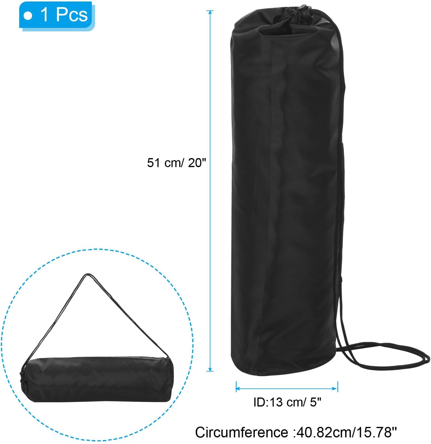 PATIKIL 20 Inch Ultra Mini Chair Replacement Bag, Nylon Foldable Tripod Carry Case Storage Bag with Shoulder Strap for Outdoor Travel, Black