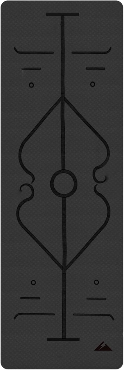 BodyForge Yoga Mat Thick Exercise Mat Thick 8mm TPE Eco-Friendly with Alignment Marks Non-Slip Extra Thick High-Density for Women and Men Workout Pilates