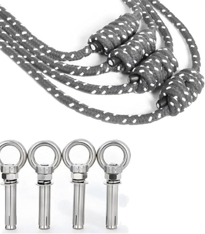 Upgraded Yoga Wall Ropes, Extra Thick Cotton Yoga Strap with Reinforced Knots, Durable Yoga Inversion Ropes for Flexibility Training, Suitable for Yoga Studio, Home Gym