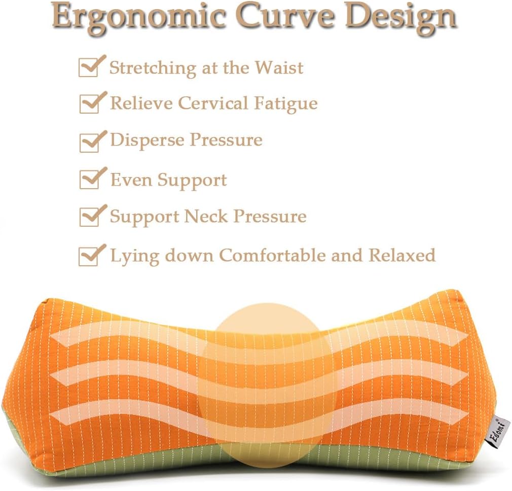 Cervical Buckwheat Roll Pillow for Sleeping,15.7"x5.9" Buckwheat Hulls Pillows Filling, Triangle Pillow for Neck Support Yoga Bolster, Adjustable Fill for Neck Pain Relief,Gray