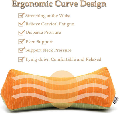 Cervical Buckwheat Roll Pillow for Sleeping,15.7"x5.9" Buckwheat Hulls Pillows Filling, Triangle Pillow for Neck Support Yoga Bolster, Adjustable Fill for Neck Pain Relief,Gray