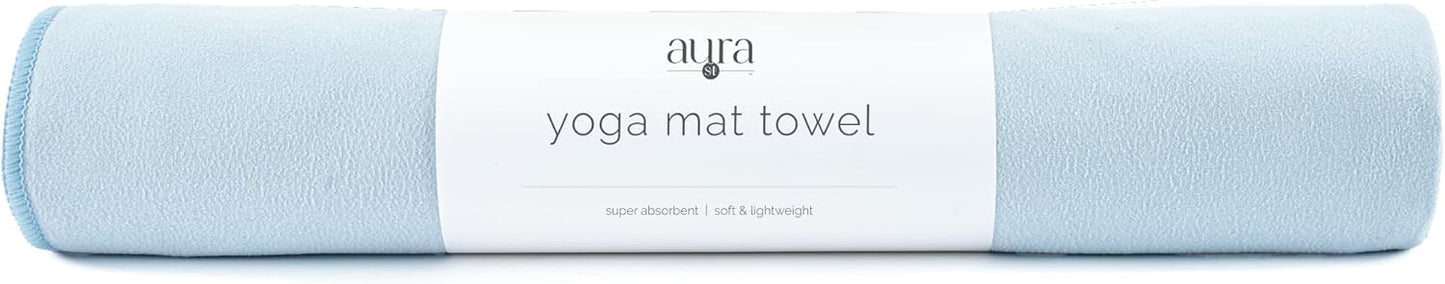 S&T INC. Yoga Mat Towel, Quick Dry Towel, Soft and Absorbent for Gym, Pilates, and Hot Yoga Mat, 1 Pack, 26.5 inches x 72 inches, Microfiber, Blue