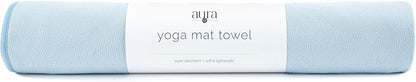 S&T INC. Yoga Mat Towel, Quick Dry Towel, Soft and Absorbent for Gym, Pilates, and Hot Yoga Mat, 1 Pack, 26.5 inches x 72 inches, Microfiber, Blue