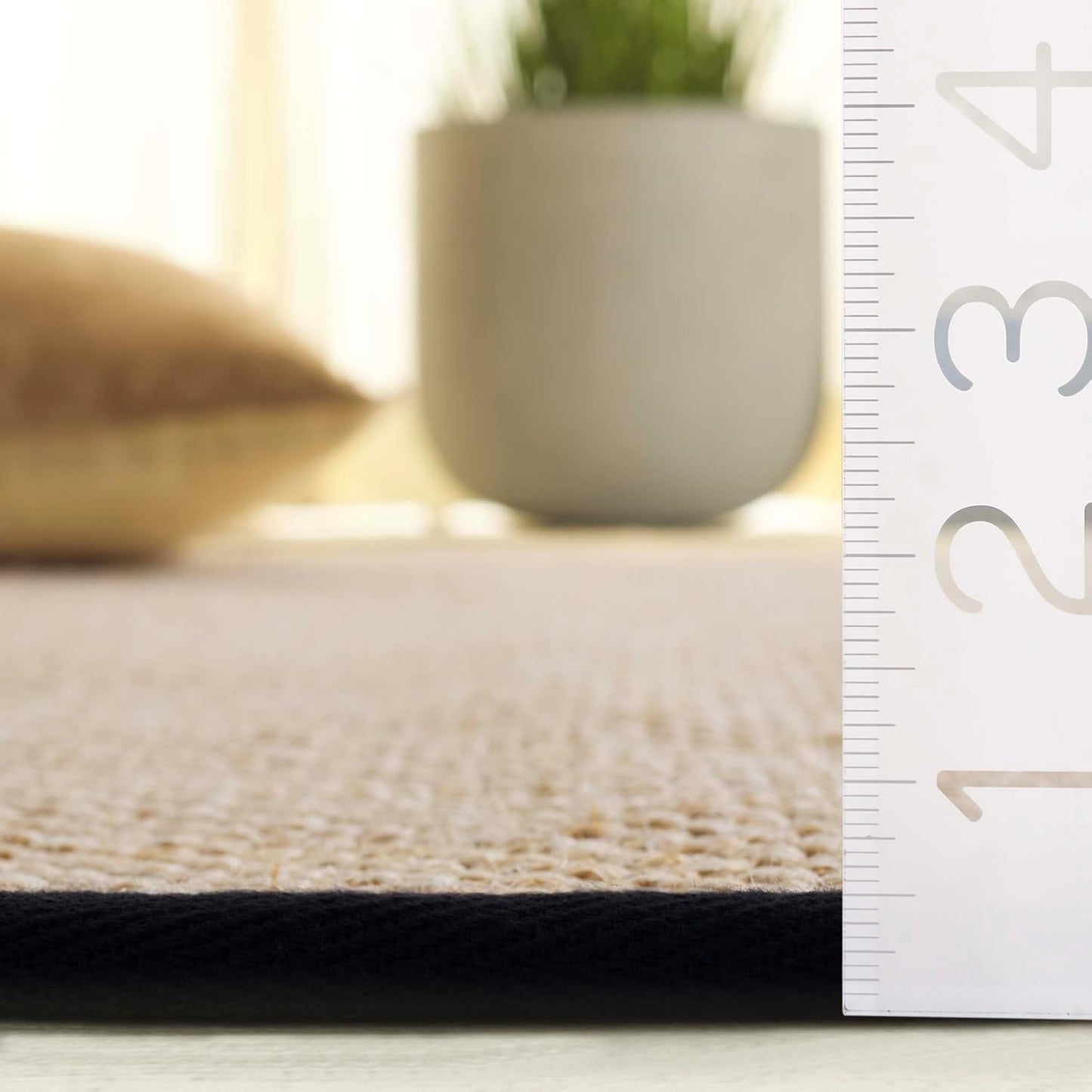 SAFAVIEH Area Rug 11x15 - Natural Fiber Collection - Large - Maize & Linen Color, Sisal, Woven Design with Border (NF141B) - Colors A