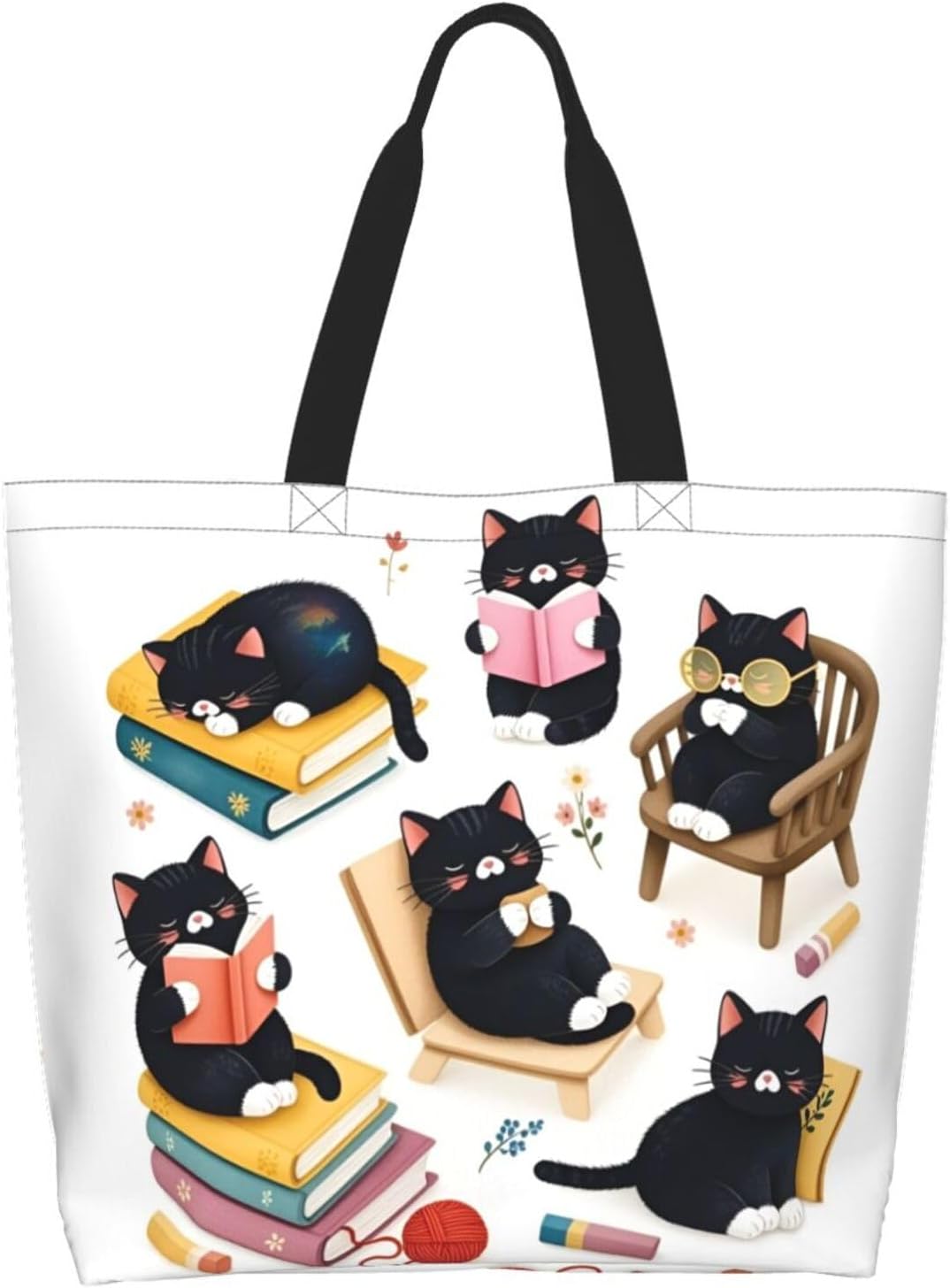 Tote Shoulder Bag Large Durable Reusable Eco-friendly Handbag Lightweight Stylish for Daily Use-19.7x15.7x5.9 Inch - Colors B