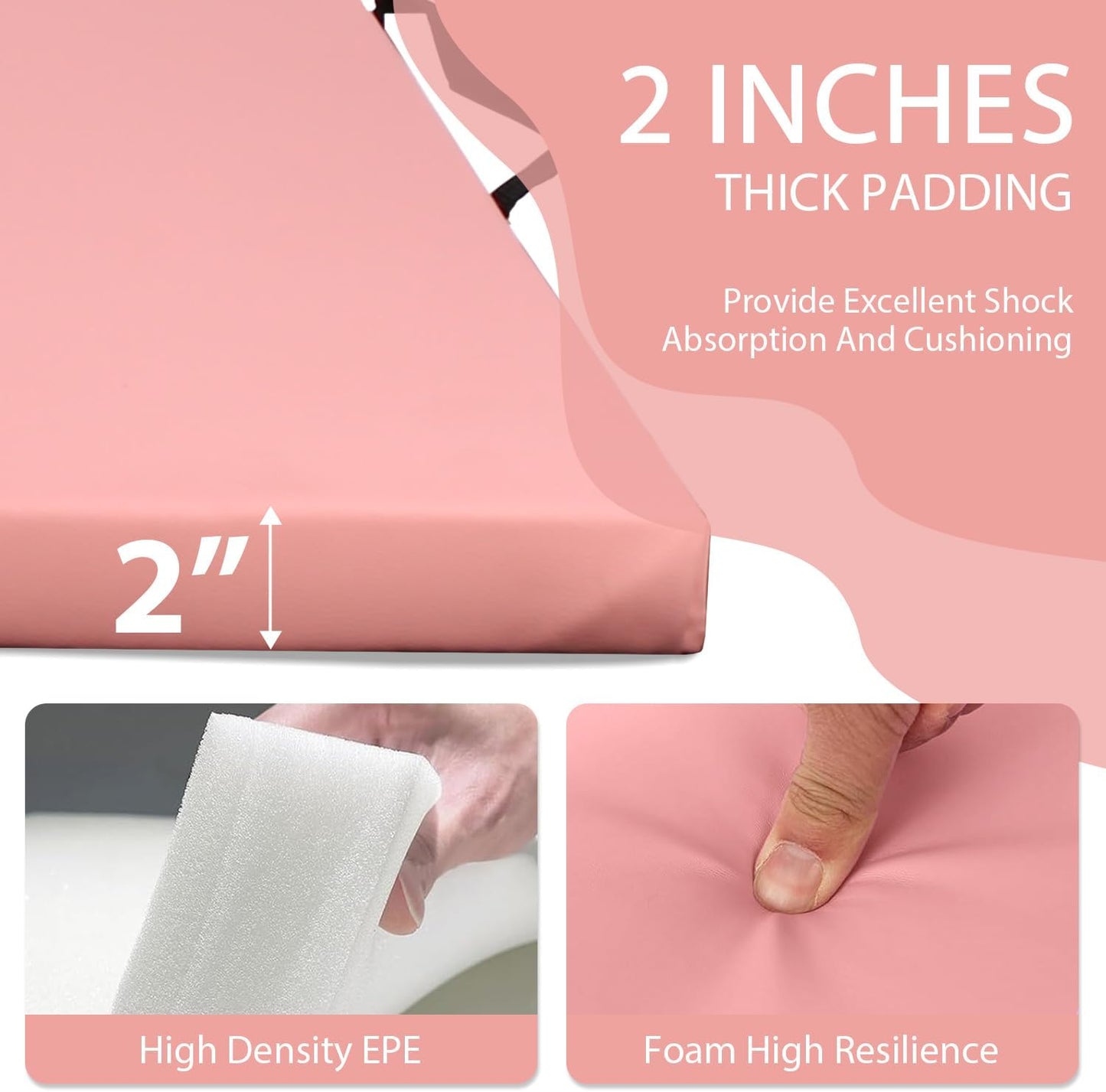 Gymnastics Mat for Tumbling, Folding Tumbling Mat Exercise Mat Gym Mat Tumbling Mats for Kids, Adults, PU Leather Yoga Mat with Carrying Handles