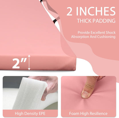 Gymnastics Mat for Tumbling, Folding Tumbling Mat Exercise Mat Gym Mat Tumbling Mats for Kids, Adults, PU Leather Yoga Mat with Carrying Handles