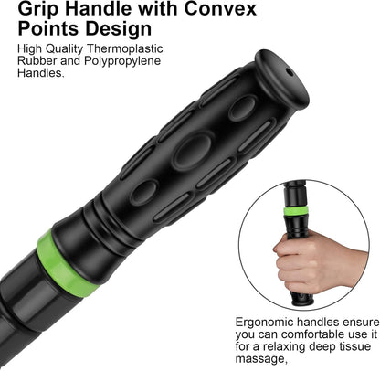 iGreely Premium Muscle Roller the Ultimate Massage Roller Stick 17 Inches Recommended By Physical Therapists Promotes Recovery Fast Relief for Cramps Soreness Tight Muscles-White