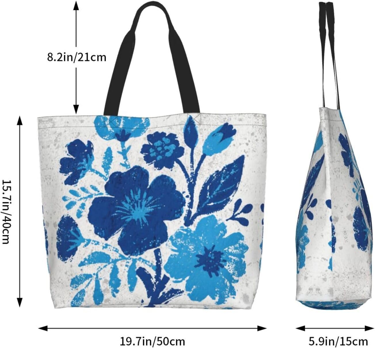 Tote Shoulder Bag Large Durable Reusable Eco-friendly Handbag Lightweight Stylish for Daily Use-19.7x15.7x5.9 Inch - Colors B