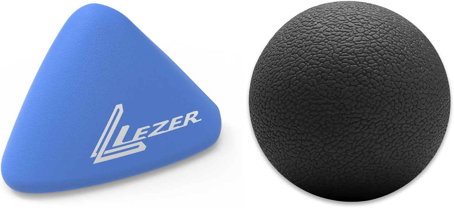 LEZER Trigger Massage Point, Manual Massage Ball, Muscle Knots Relief Tool, Myofascial Release, Physical Therapy, Deep Tissue Back Massage, Plantar Fasciitis, 2.9 in x 2.1 in (Blue)