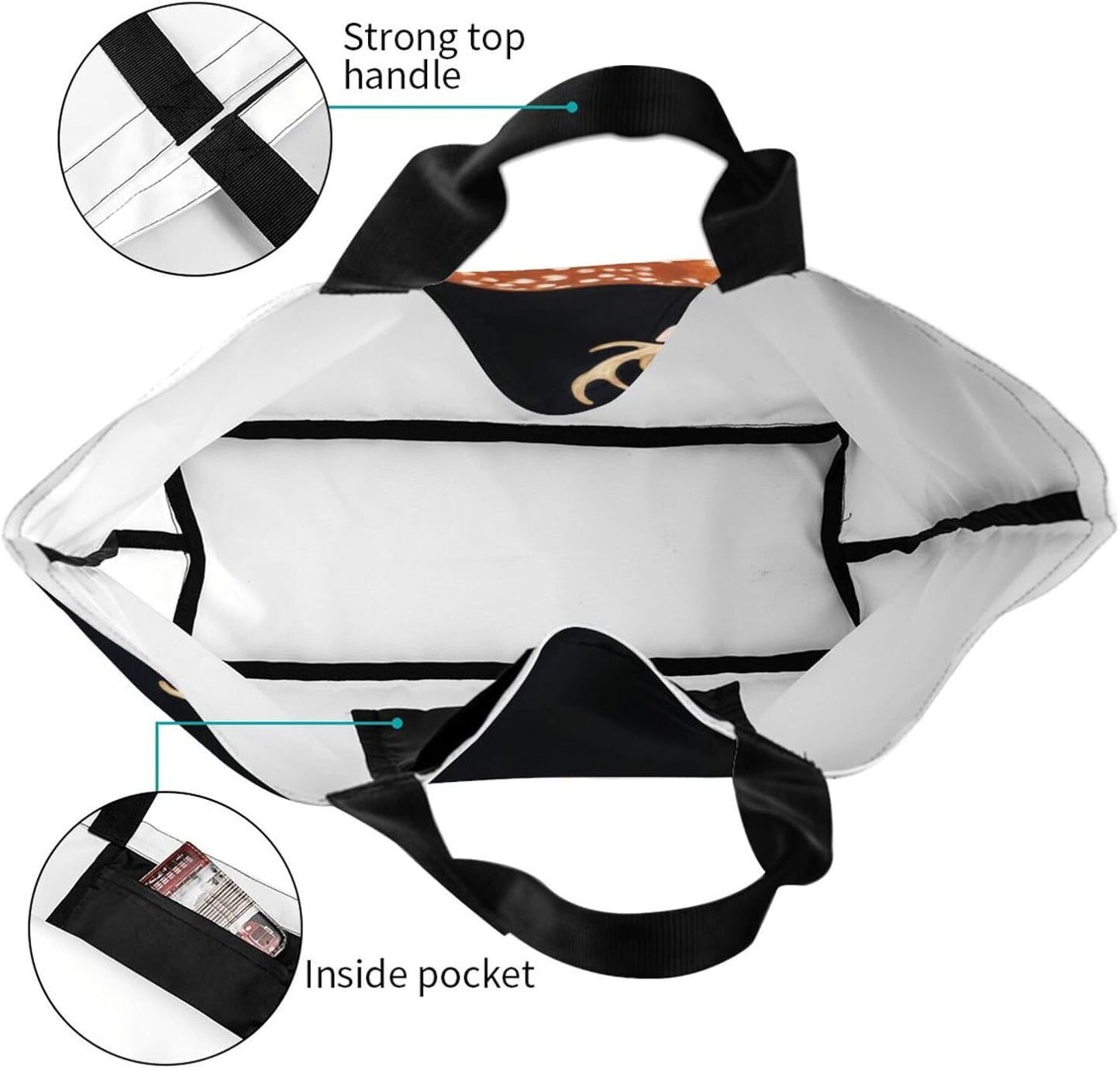 Tote Shoulder Bag Large Durable Reusable Eco-friendly Handbag Lightweight Stylish for Daily Use-19.7x15.7x5.9 Inch - Colors A