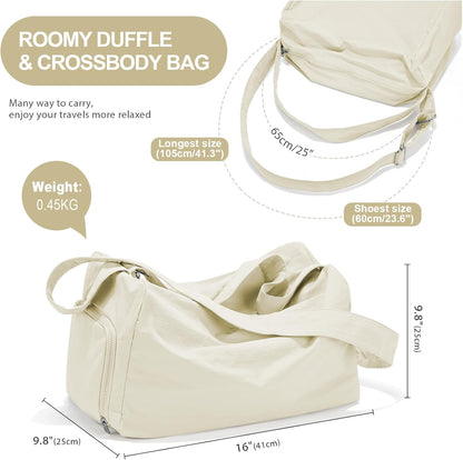 Small Gym Bag with Shoe Compartment, Workout Sport Duffle Bag for Women Travel, Waterproof Shoulder Overnight Bags Lightweight Carry on Tote Bags for Swim, Yoga, Dance
