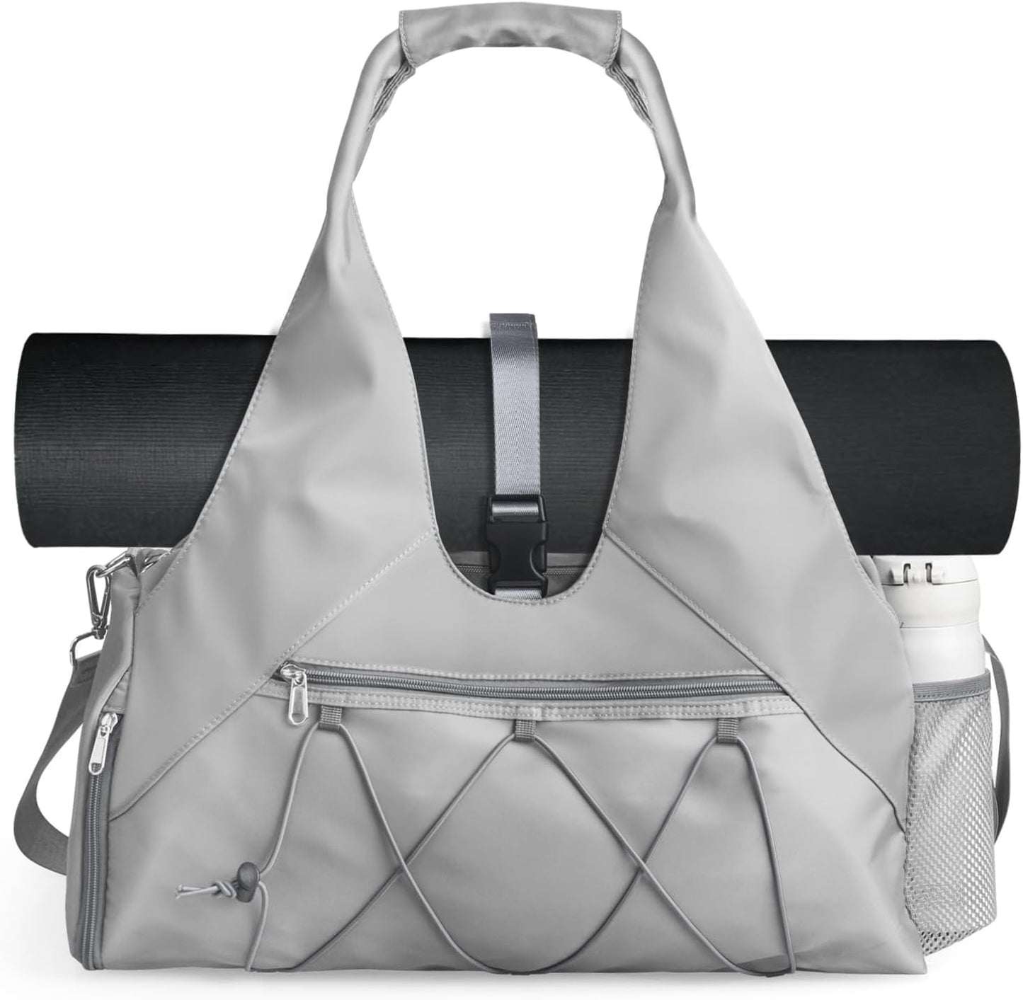 Forestfish Gym Bag For Women With Yoga Mat Holder & Shoe Compartment & Wet Dry Storage Pocket & Adjustable Strap