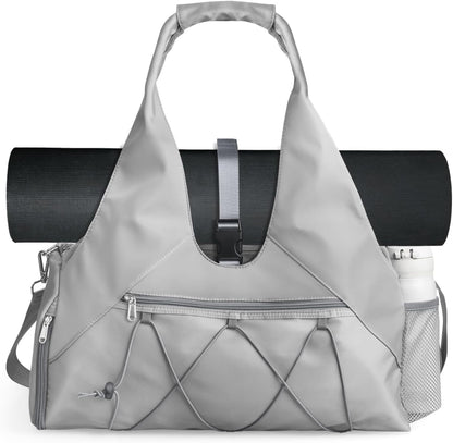 Forestfish Gym Bag For Women With Yoga Mat Holder & Shoe Compartment & Wet Dry Storage Pocket & Adjustable Strap