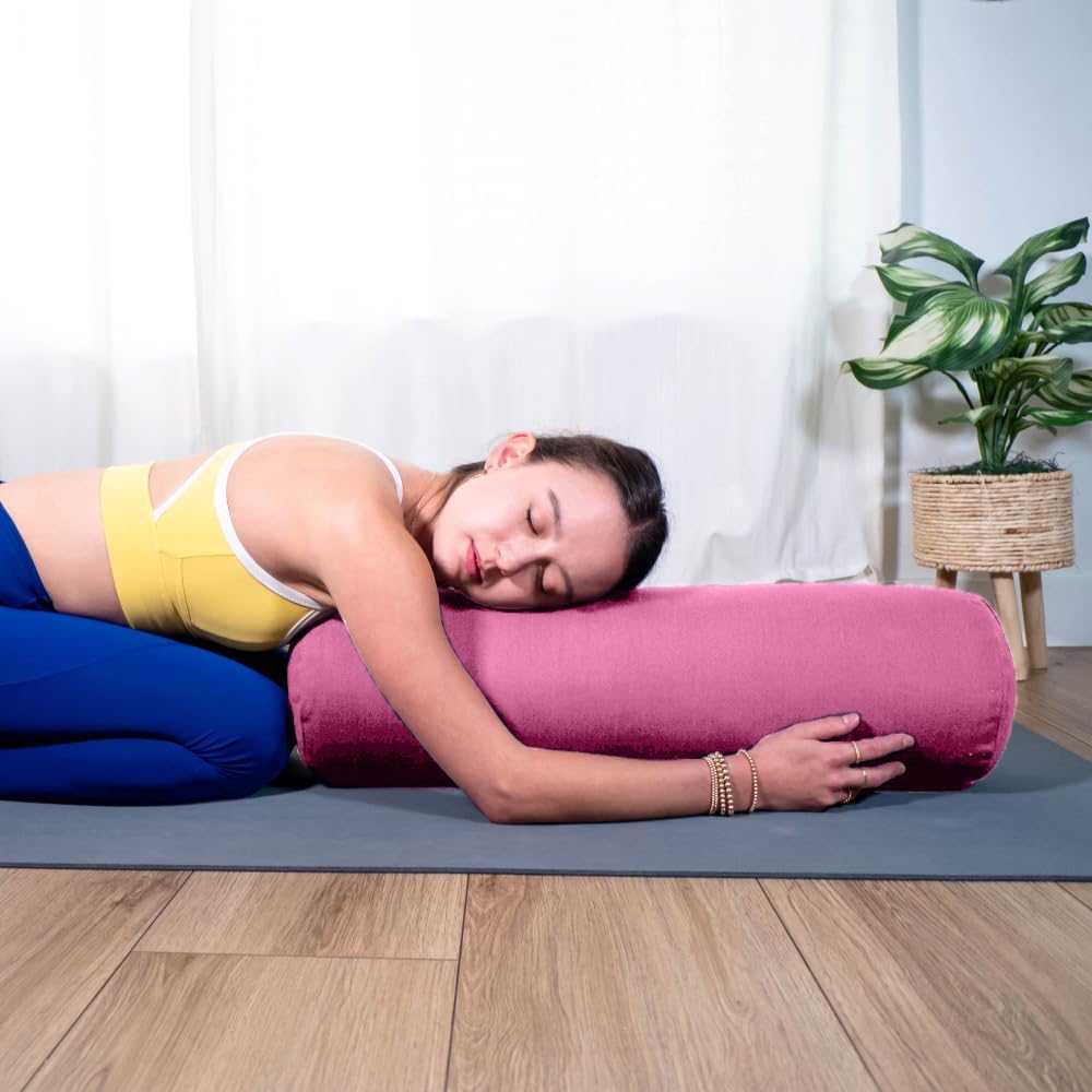 Sol Living Yoga Bolster Pillow Rectangular Meditation Cushion Cotton Meditation Accessories for Restorative Yoga Meditation Pillow Yoga Pillow Firm Body Pillow Bolster Pillow for Legs Removable Cover