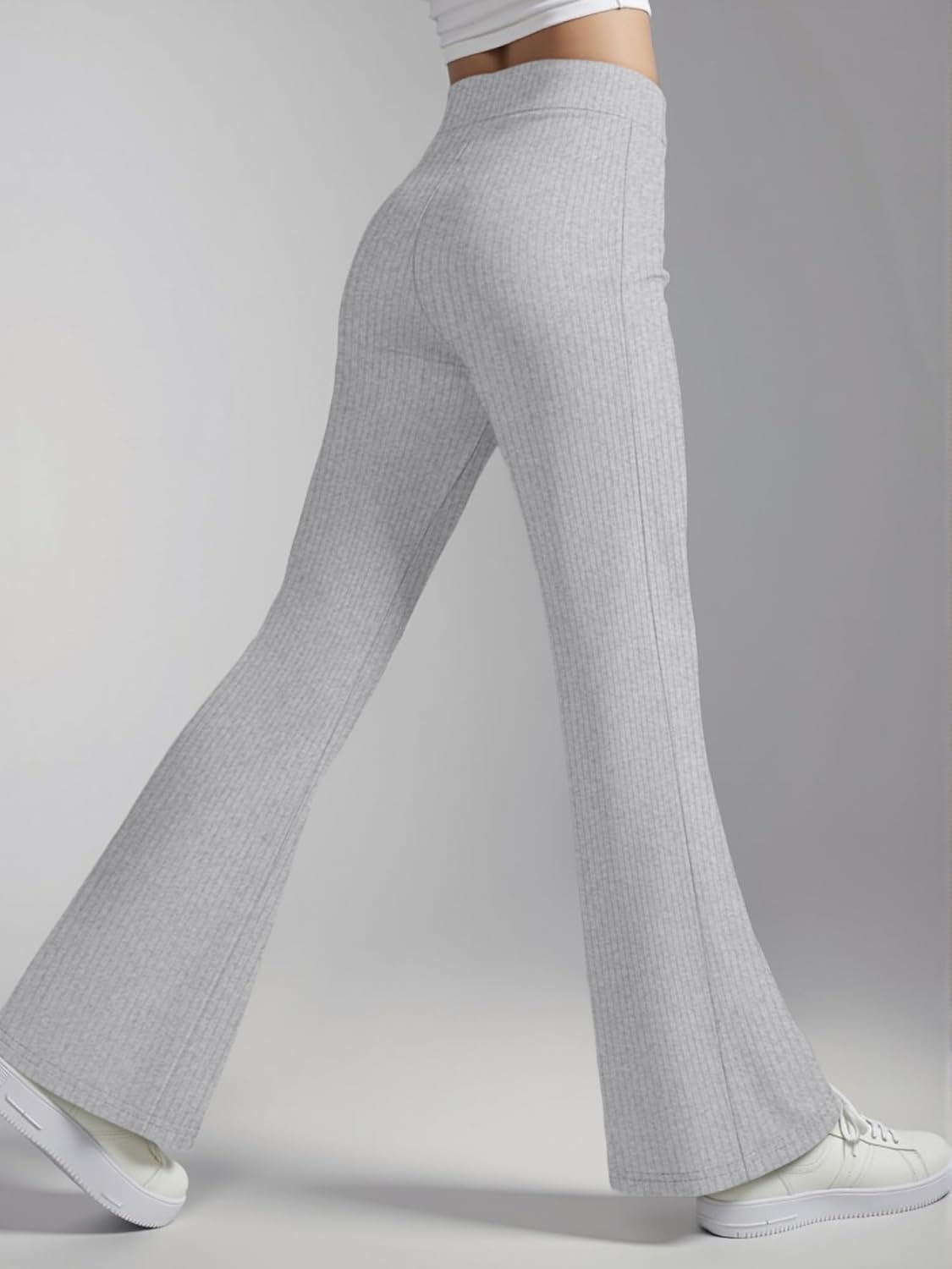Leggings Women Clothing - Flare Yoga Pants Ribbed High Waist Stretchy Butt Lifting for Gym Casual