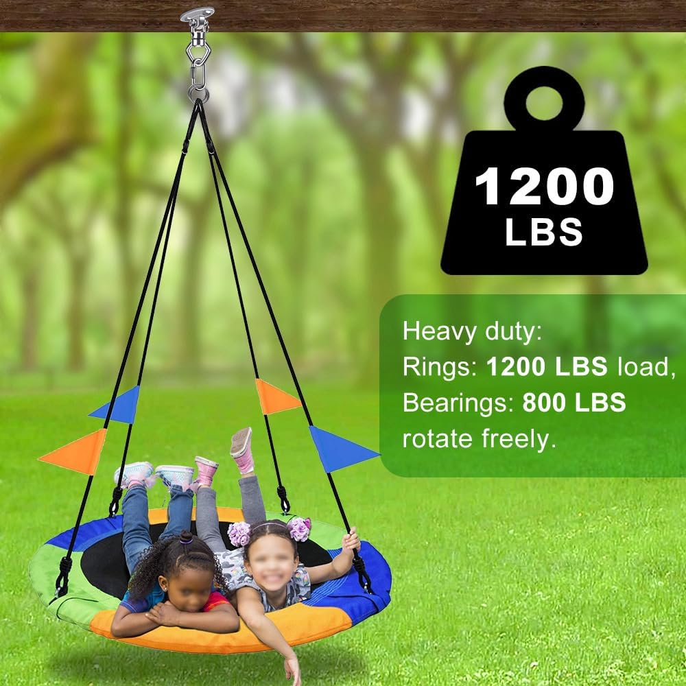 BeneLabel Swing Hanger with Bearing Swivel 800LB Capacity Stainless Steel Ceiling Mount Bracket Hanging Kit for Aerial Silks, Swings, Hammocks, Hanging Chair, Aerial Hoop, Heavy Bag, Yoga Swing