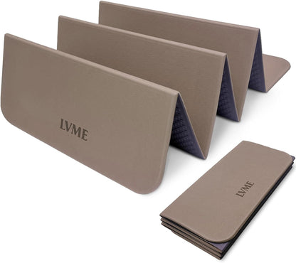 Foldable Yoga Mat 0.32 inches Thick(8mm), SGS Certified POE Material, Non Slip, 71 x 24 inches, Foldable for Travel, Pilates, Camping, Environmental Sports Mat, Odorless