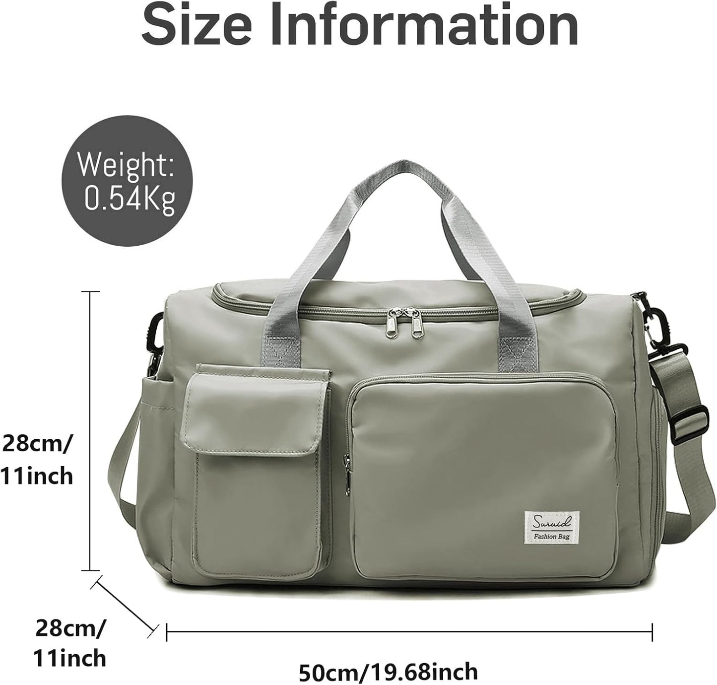 Suruid Travel Yoga Duffel Bag with Shoes Compartment Sports Gym Handbag with Dry Wet Separated Pocket for Training Men and Women, Overnight /Weekender Bag - Pink