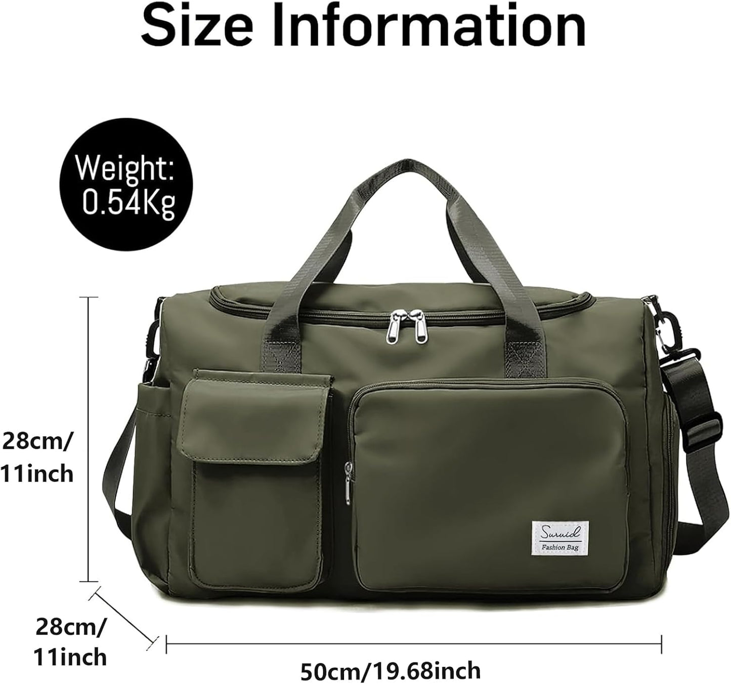 Suruid Travel Yoga Duffel Bag with Shoes Compartment Sports Gym Handbag with Dry Wet Separated Pocket for Training Men and Women, Overnight /Weekender Bag - Pink