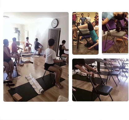 Yoga Inversion Chair, Iyengar Yoga Chair,Pilates Chair,Backless Yoga Chair Prop,Home Exercises Reinforced Design,Black