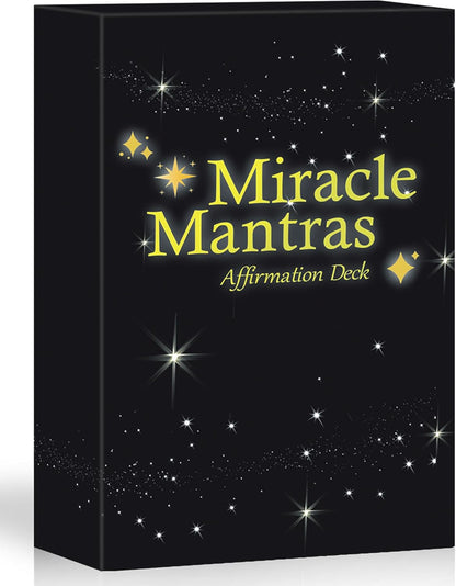 Miracle Mantras Positive Affirmations Cards – 54 Daily Affirmation Cards for Women & Men, Self Care, Love & Wealth, Mindfulness Motivational Deck, Inspirational Gift