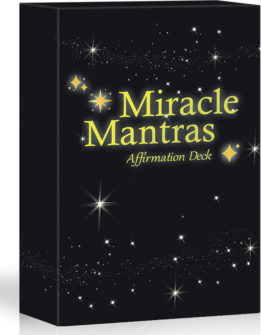 Miracle Mantras Positive Affirmations Cards – 54 Daily Affirmation Cards for Women & Men, Self Care, Love & Wealth, Mindfulness Motivational Deck, Inspirational Gift
