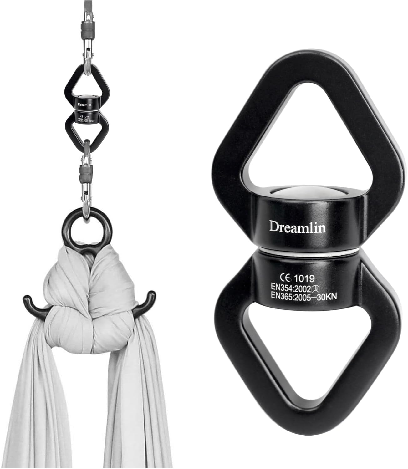 Aerial Silks Hardware Kit 30 KN Swing Swivel Aerial Yoga Hammock Rigging Aluminum Swivel Aerial Hoop Lyra Rotational Device Hanging Accessory