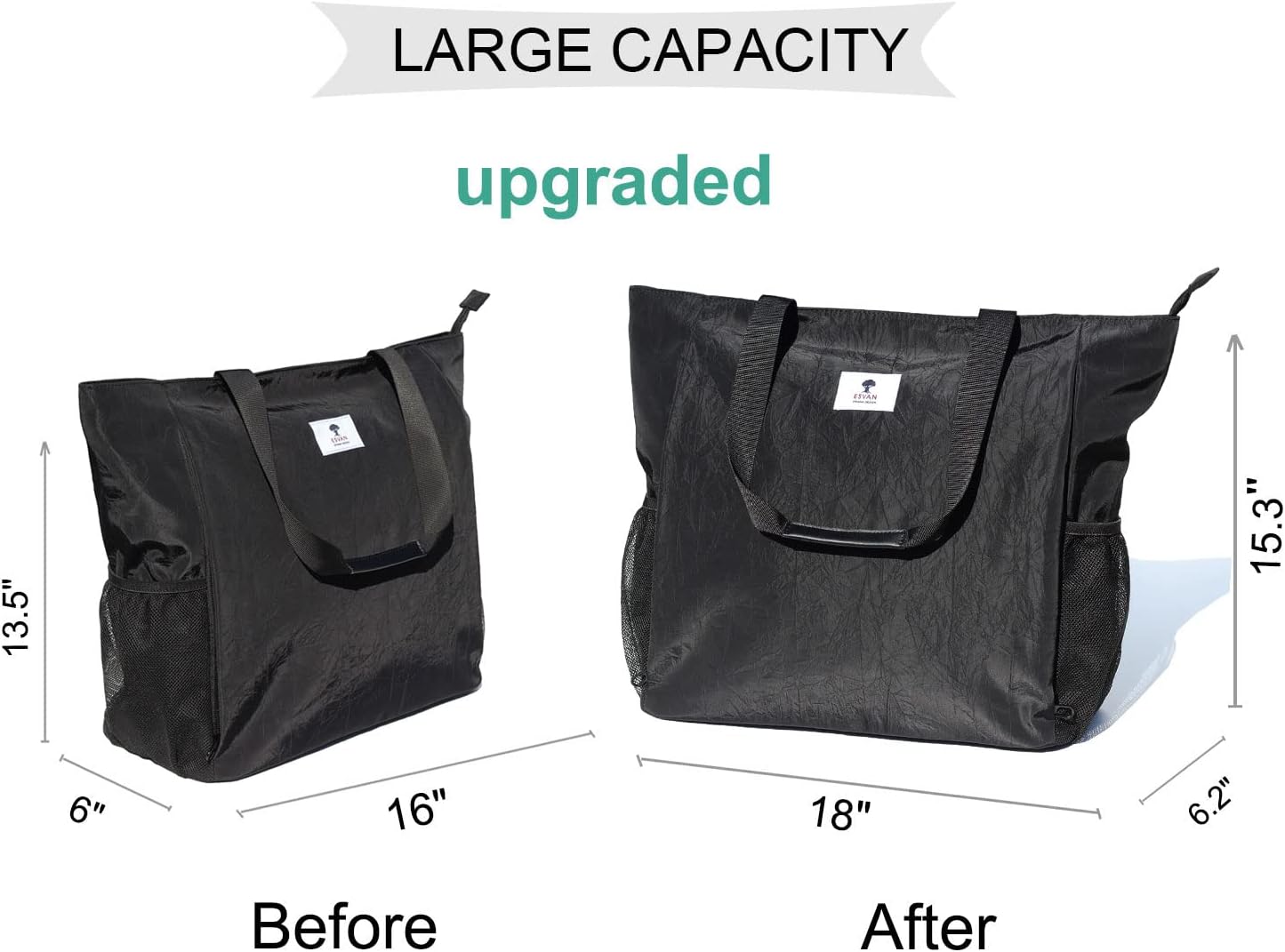 ESVAN Yoga Mat Bag Yoga Tote Carrier Shoulder Bag Carryall Tote for Office,Yoga,Pilates,Travel,Beach and Gym
