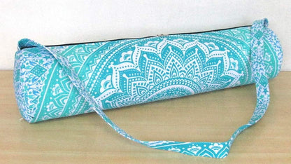 INDIAN CRAFT CASTLE ICC Yoga Mat Bag Carrier Full-Zip Exercise Yoga Mat Carry Bag for Women Men with Multi-Functional Storage Pockets and Adjustable Shoulder Strap 26X6 Inches