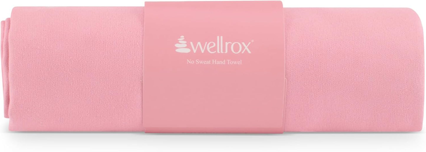 Wellrox Microfiber Yoga Hand Towel – Super Soft, Quick-Dry, Non Slip Yoga Towel for Hot Pilates, Gym & Workouts (26.5" x 16", Lavender)
