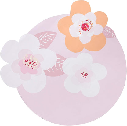 ABREEZE Irregular Large Flower Meditation Mat Non Slip Round Pilates Yoga Mat Natural Rubber with Sueded Surface Exercise Mat